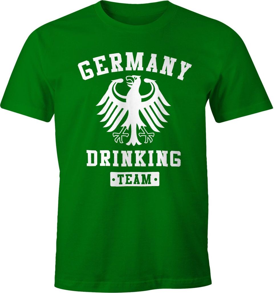 Deutschland Herren T-Shirt Germany Drinking Team Bier Adler Fun-Shirt Moonworks grün XXL