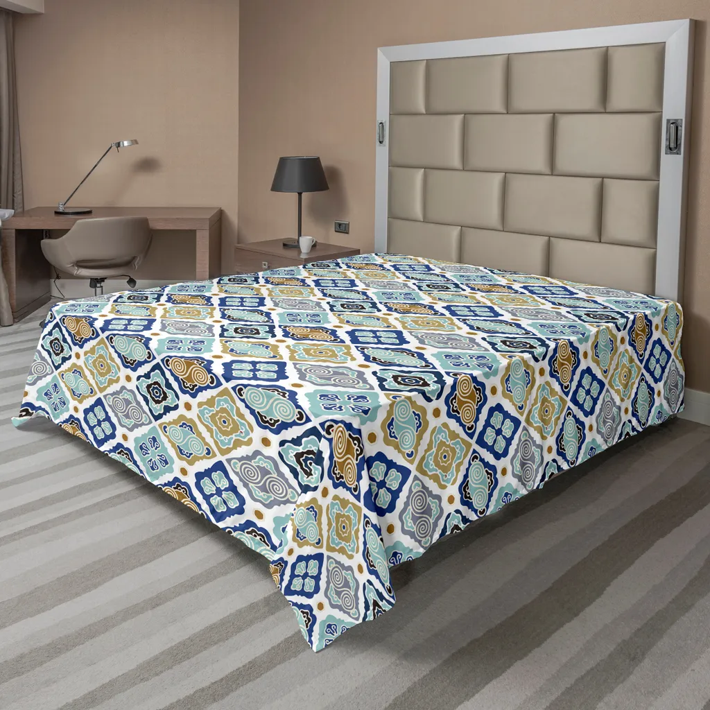 Drap de lit supérieur doux 266x260 cm motif floral et oriental chic