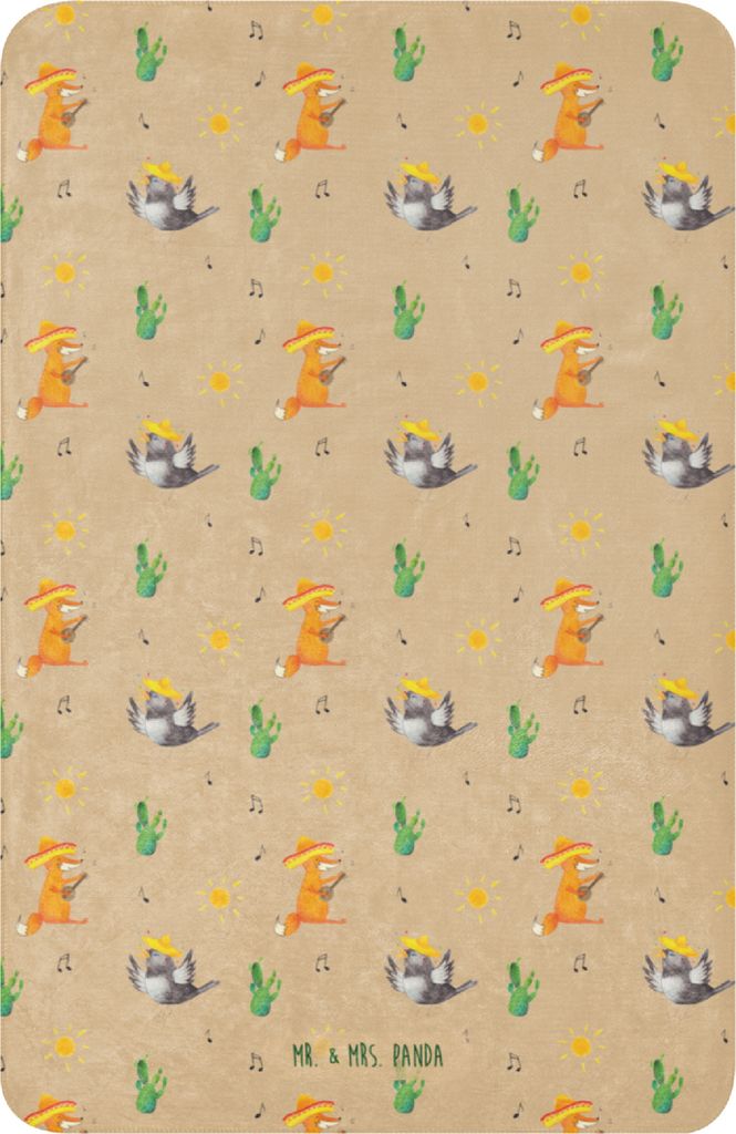Mr. & Mrs. Panda Heimdecke Rabe Sombrero 100 x 150 cm - Beige - Geschenk, Vögel, Spruch Positiv, Motivation, Lustige Sprüche, Plaid, Wärmedecke,...