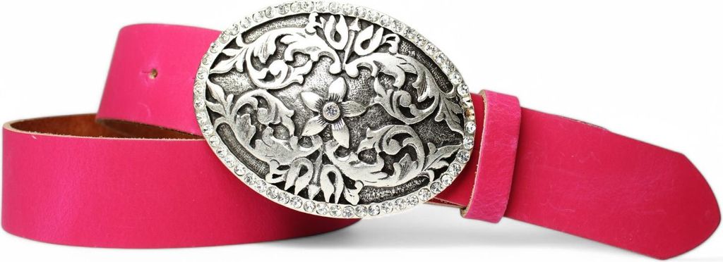 FRONHOFER Damengürtel mit großer Gürtelschnalle mit Strass