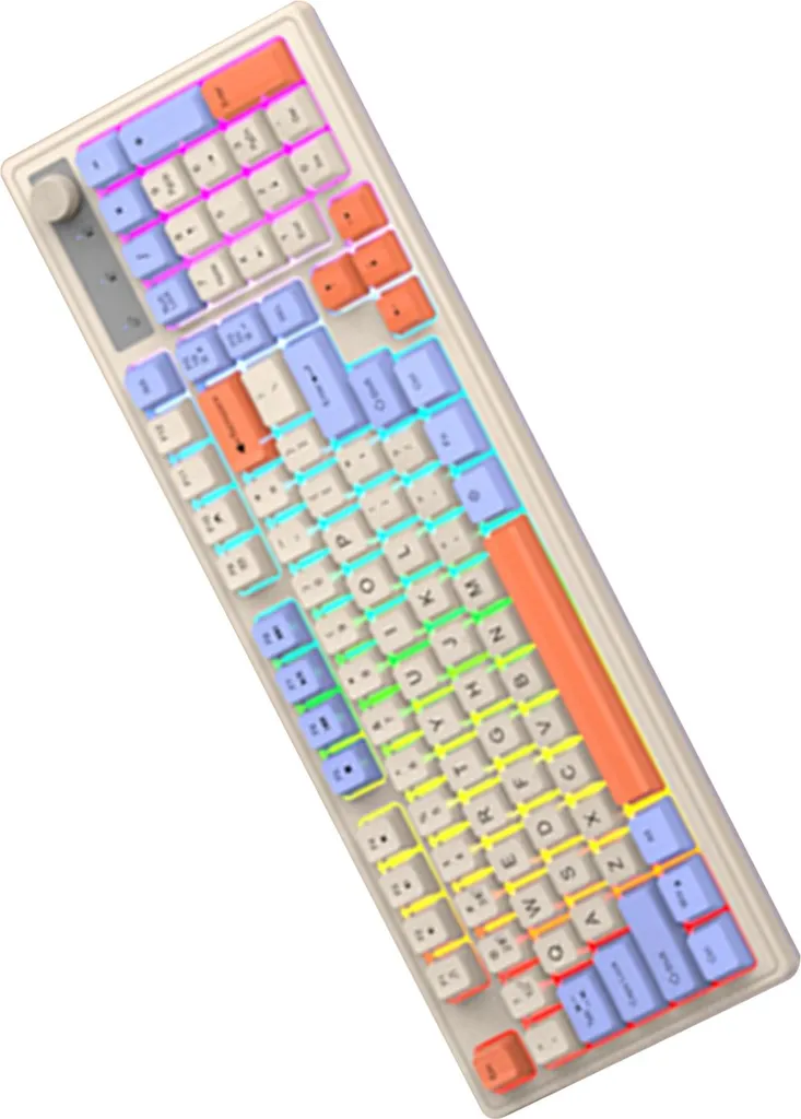 Clavier mécanique rétroéclairé K98 sans fil avec bouton de volume