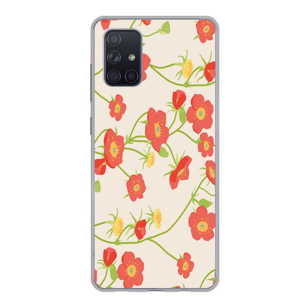 MuchoWow Handyhülle Schutzhülle Hülle für Samsung Galaxy A51 5G Blume - Feldblumen - Muster Silikon Softcase Handy Hülle - Abbildung