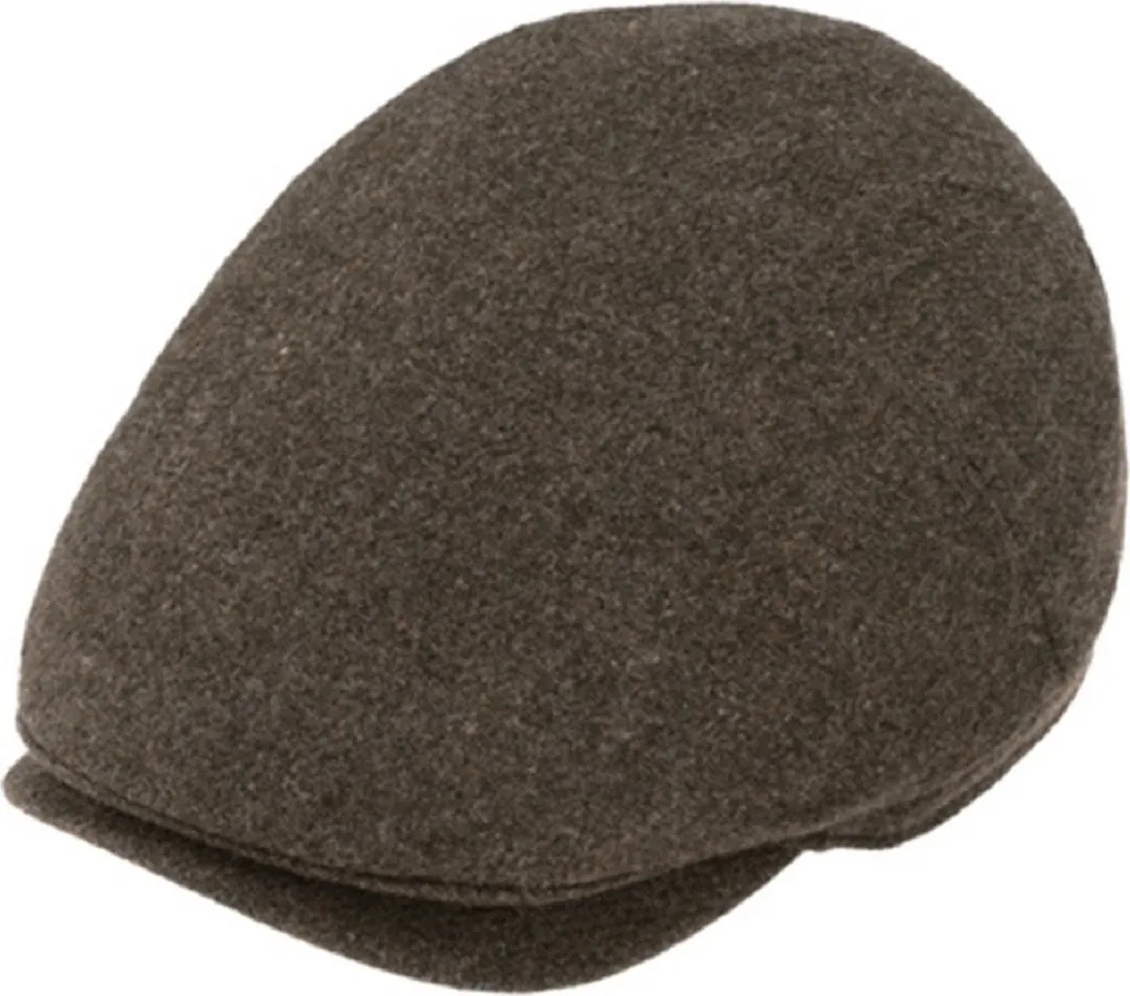 Casquette plate Fiebig en laine Shetland d'automne de couleur grise