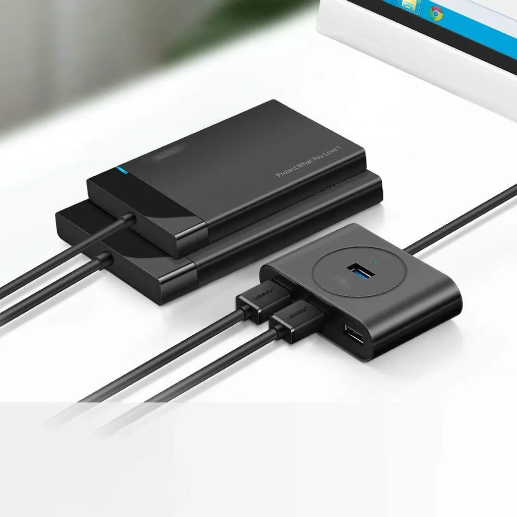 Ugreen 20290 Hub USB 3.2 Gen 1 4 Porte - Estensione Cavo 0,5m Nero - 24