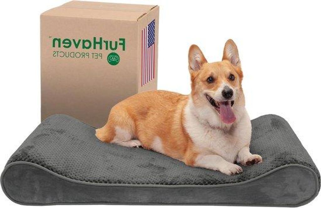 Luxus-Traumhafter Hundebett aus Plüsch - Groß für Hunde und Katzen in Grau