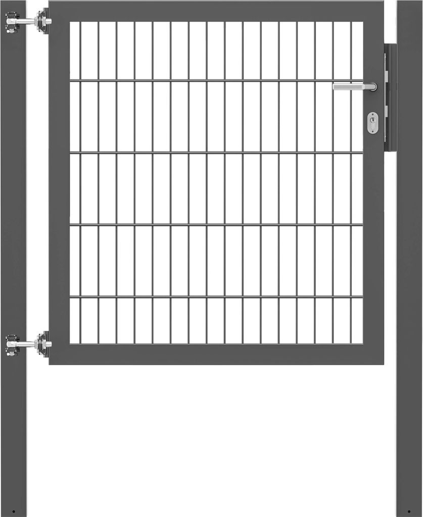 Alberts Einzeltor Flexo Plus mit Zubehör, zum Einbetonieren, anthrazit, Breite 100 cm, Höhe 100 cm, Pfostenstärke 80 x 80 mm