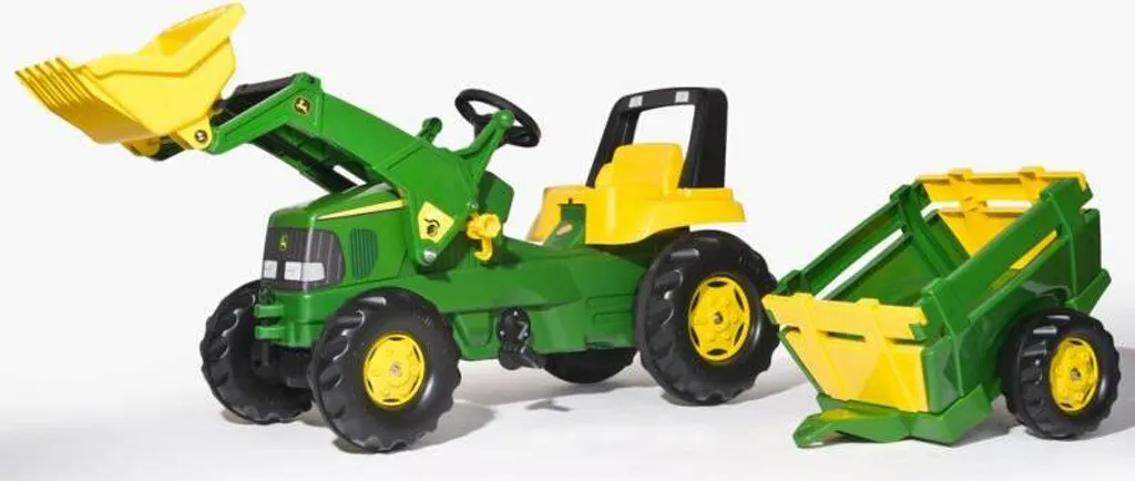Rolly Toys RollyJunior Tracteur à pédales John Deere avec remorque