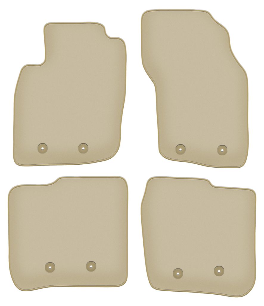 Velours-Fußmatten PREMIUM beige passend für Volvo V40 I (1995-2004, Combo) – mit Befestigungen – passgenau