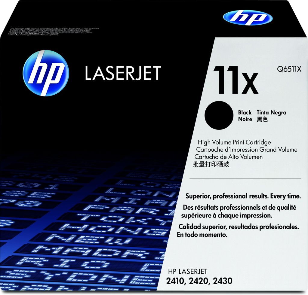 HP 11X High Yield Black Original LaserJet Toner Cartridge, Obrázok produktu 