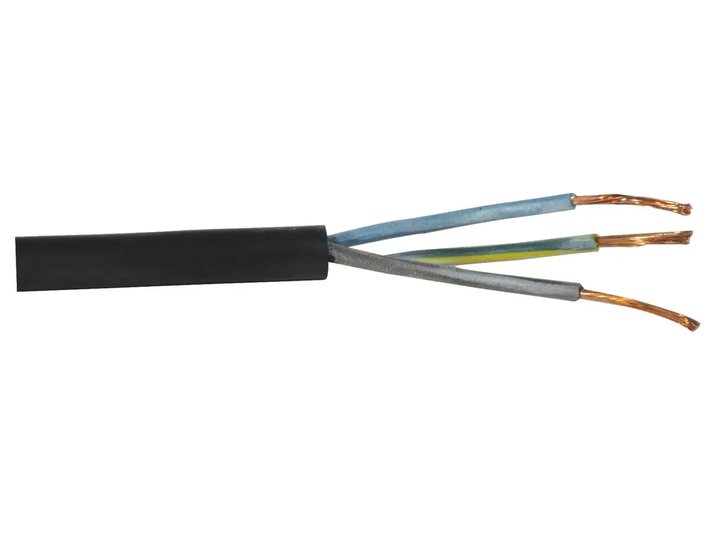 Câble électrique souple 3G1.5 H07RN-F noir 100m pour usage professionnel
