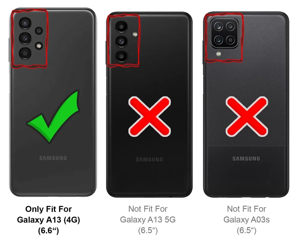 Custodia Samsung Galaxy A13 4G Nero: Cover a Libro con Stand e Tasche - 3