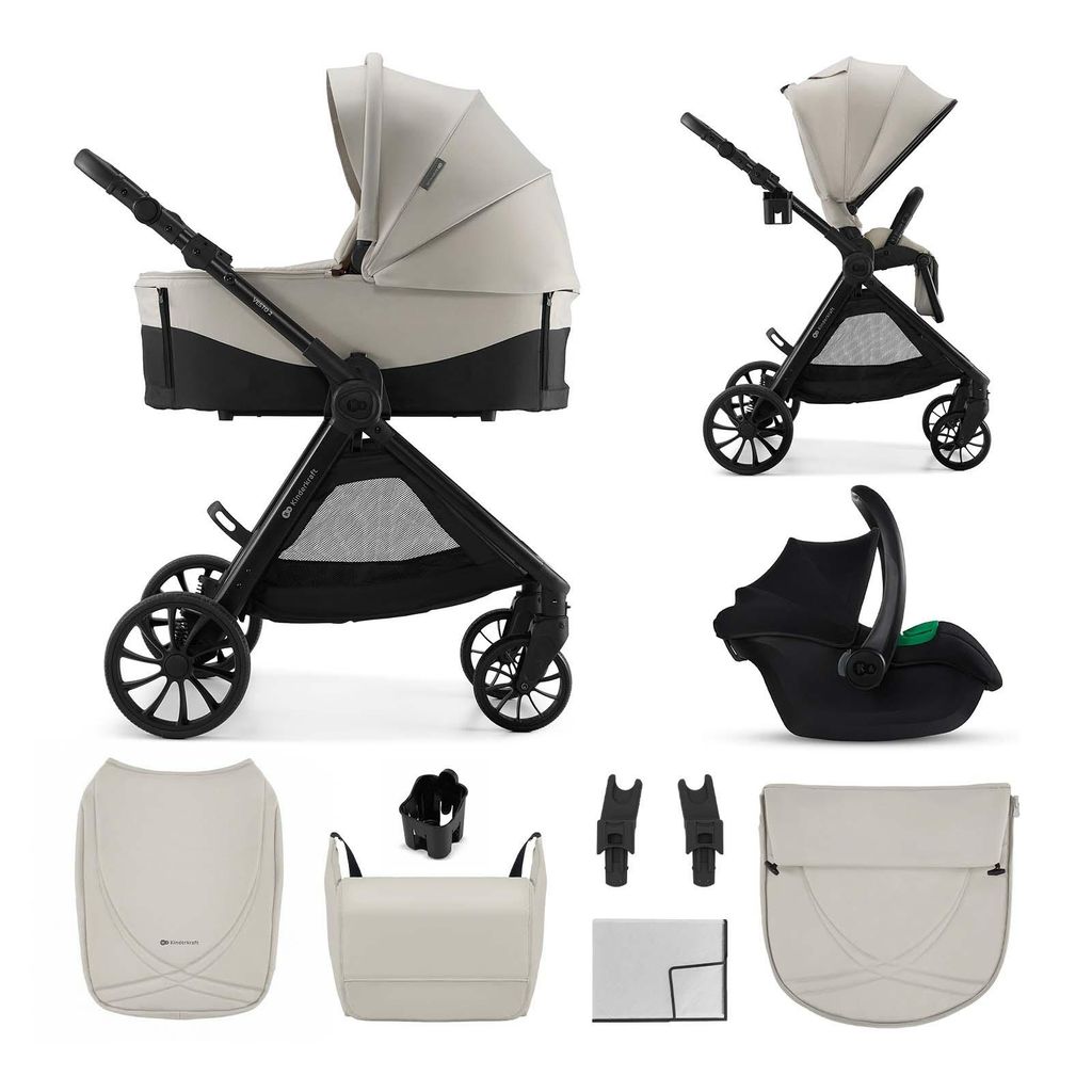 3-in-1-Kinderwagen Kinderkraft VESTO 2 mit Babywanne, MINK Produktbild 