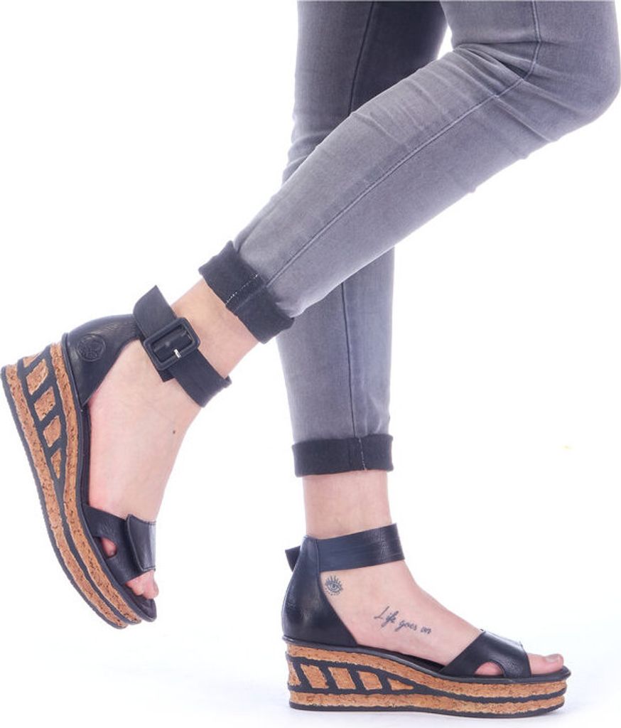 Rieker Damen Keilsandalette schwarz Produktbild 41