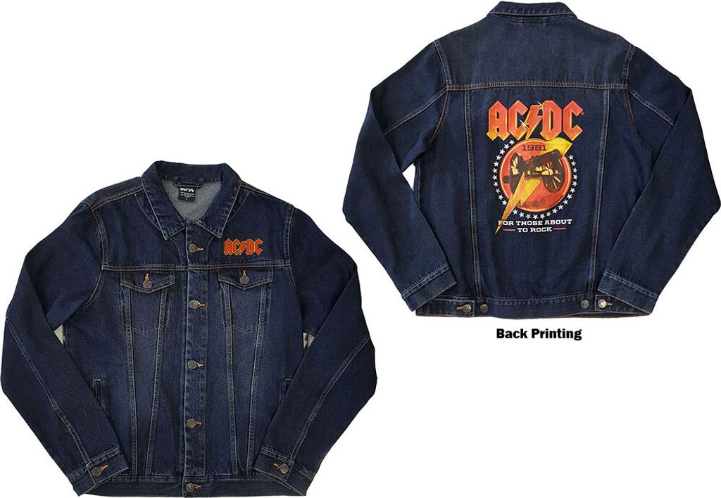 AC/DC - About To Rock Uni Kleine Jeansjacke - Blau