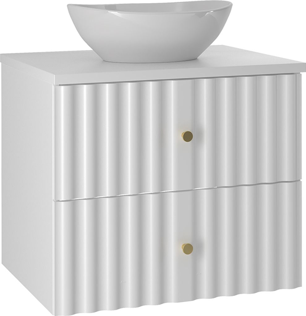 Waschtisch 60.6cm Izae mit 2 Schubladen, Weiß Produktbild 