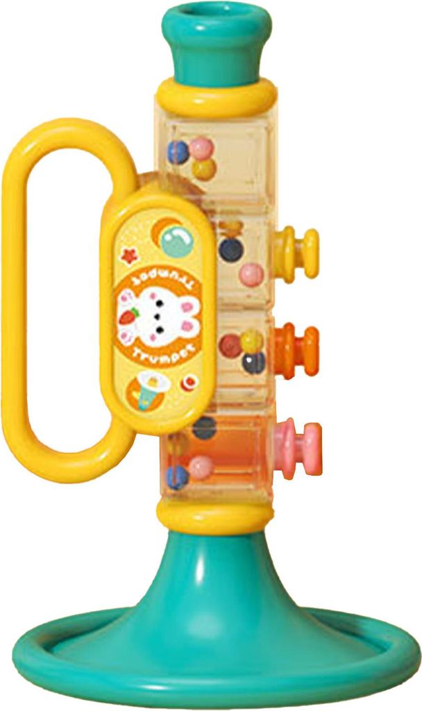 Kinder Trompetenspielzeug süßer Cartoon Bright Colors Multi funktionale Babymusik für frühe Bildung Blau