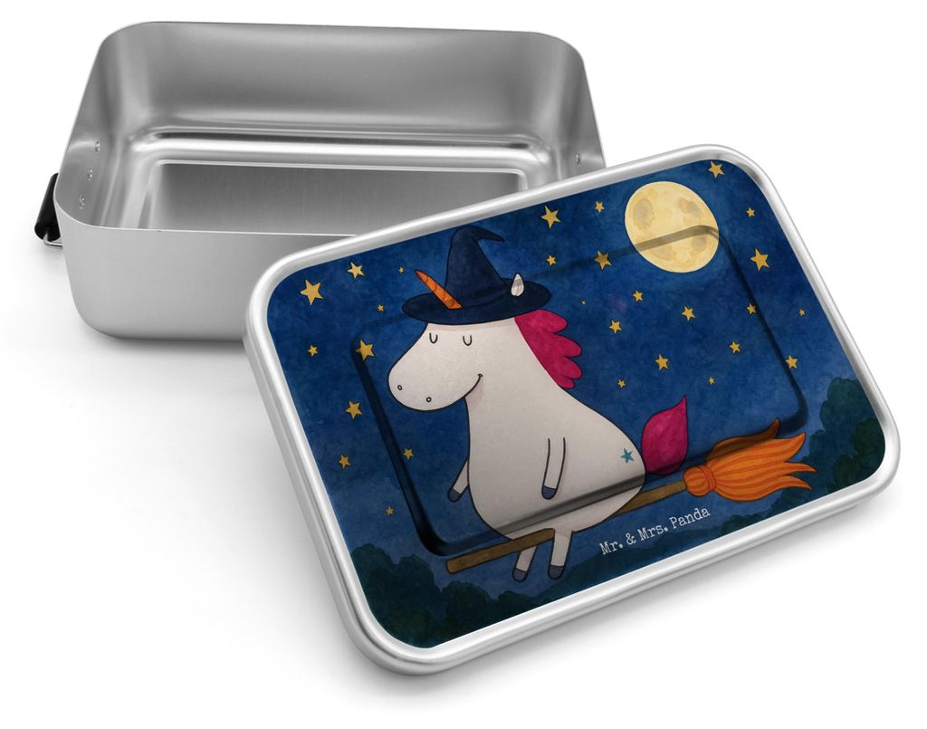 Mr. & Mrs. Panda Lunchdose Einhorn Hexe Design - Weiß - Geschenk, Engel, Ehefrau, Metall Brotdose, Frau, Teufel, Unicorn, Snackbox, Lunchbox