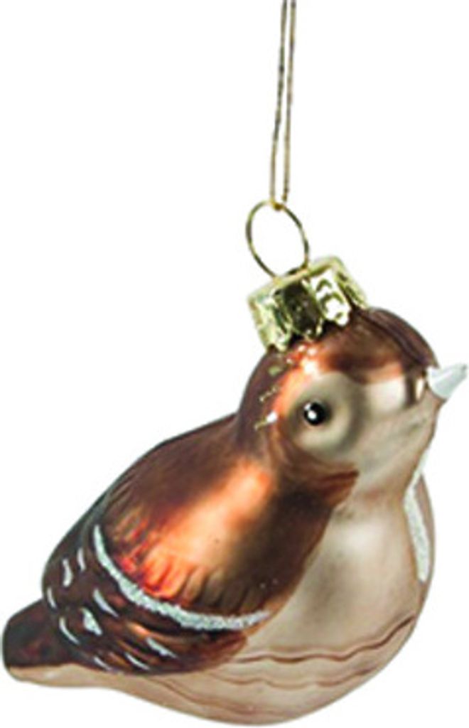 Brauner britischer Vogel Weihnachtskugel - Sass & Belle