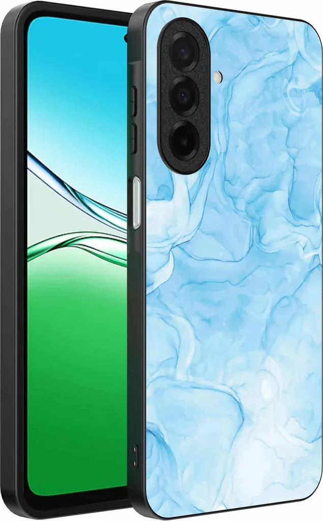 Adatto per Oppo A5 Custodia per telefono con stampa in marmo - Custodia in TPU con design in marmo - Azzurro - Smartphonica