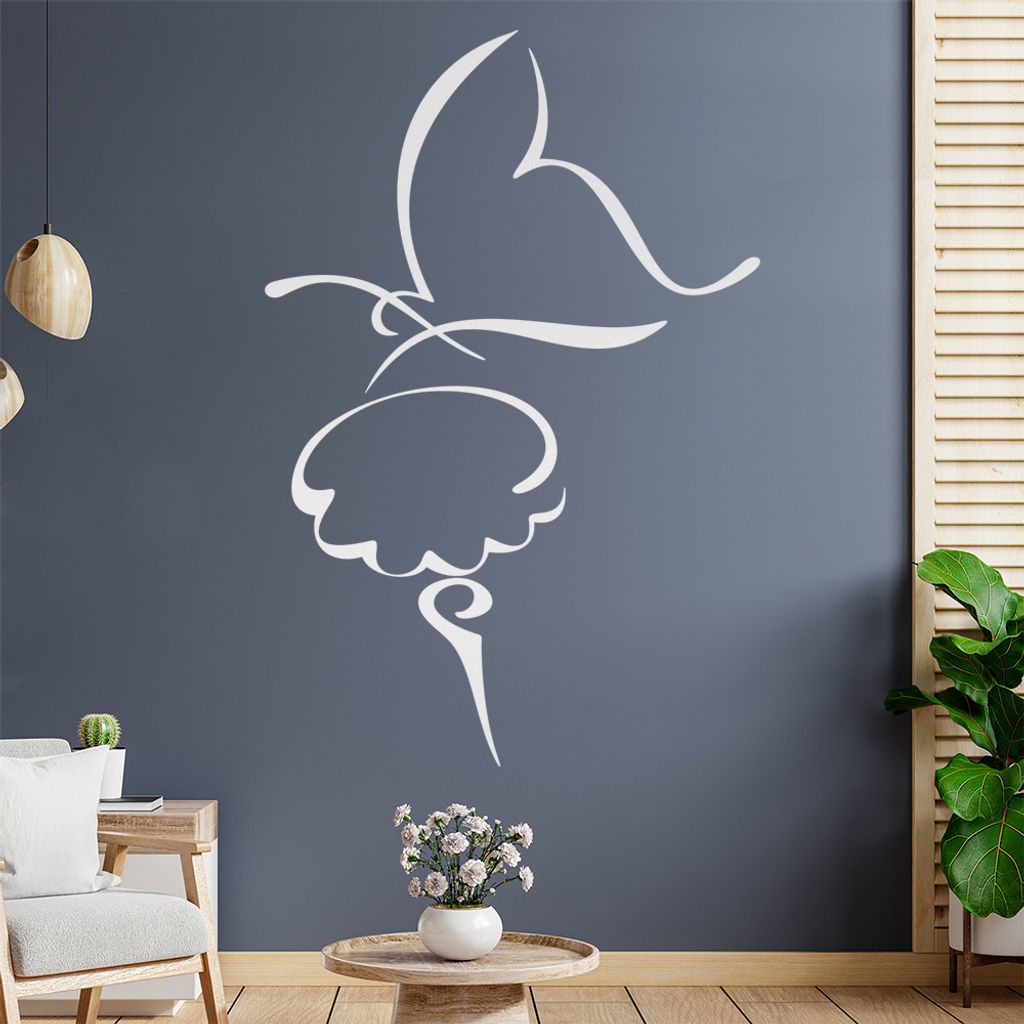 Schmetterling Linien Wandtattoo in 6 Größen - Wandaufkleber Wall Sticker - Dekoration, Küche, Wohnzimmer, Schlafzimmer, Badezimmer