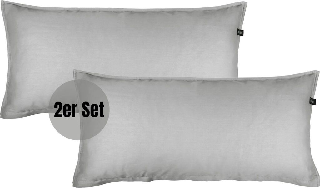 SCHÖNER WOHNEN-Kollektion Satin Bettwäsche PLAIN Grau 40 x 80 cm 2er Pack