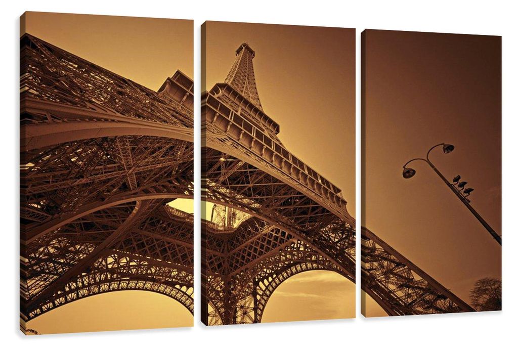 Eiffelturm Paris Leinwandbild 160x90 cm gerahmt