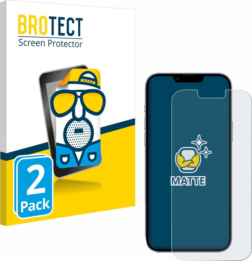 2x BROTECT Schutzfolie für Apple iPhone 13 Pro Max Displayschutz Displayschutzfolie Folie Matt Entspiegelungsfolie