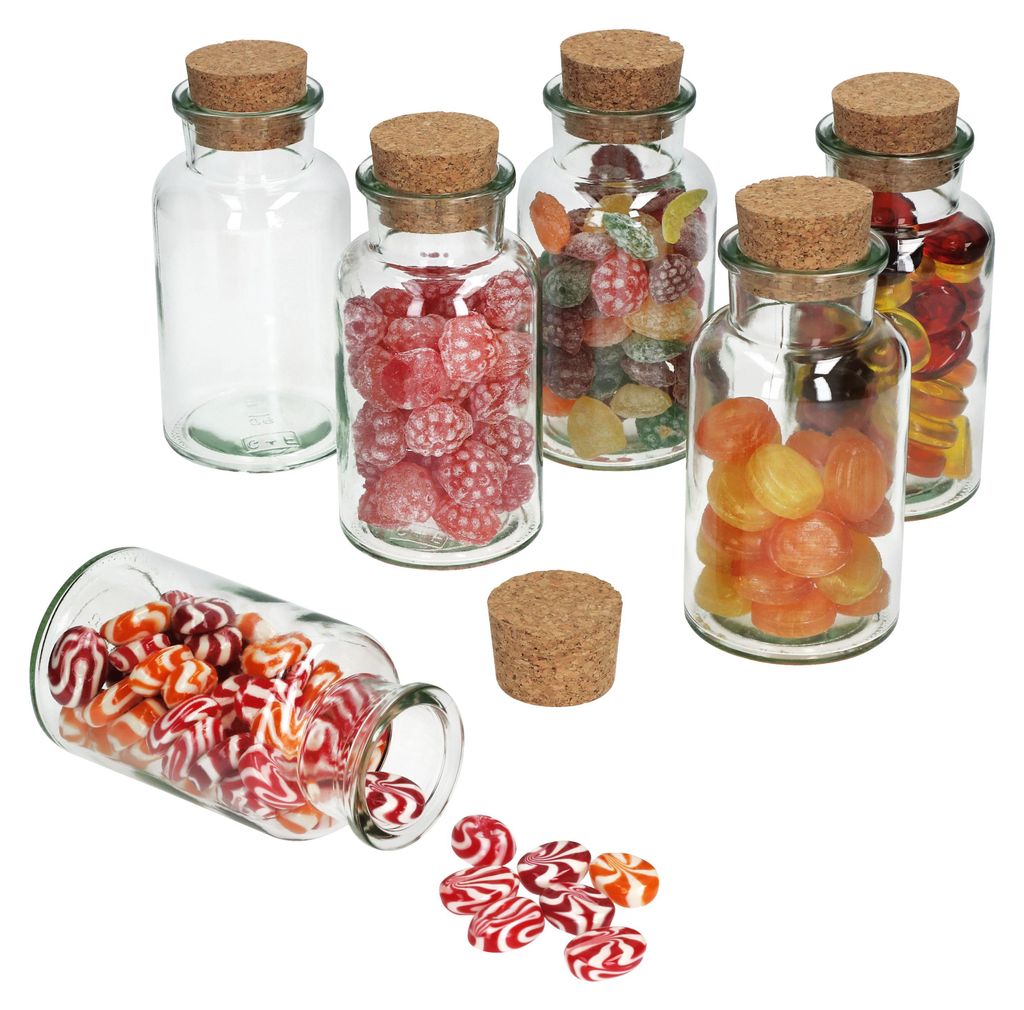 6tlg. Bonbongläserset Korkverschluss 300 ml Bonboniere Produktbild 