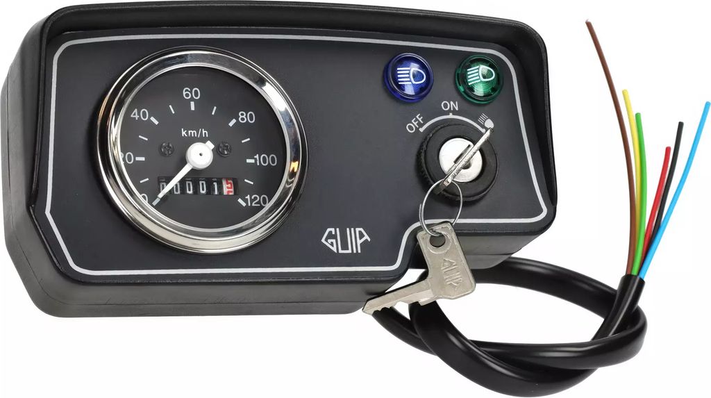 Tachometer Cockpit GUIA 80's Oldskool 0-120 km/h Universal für verschiedene Mofas