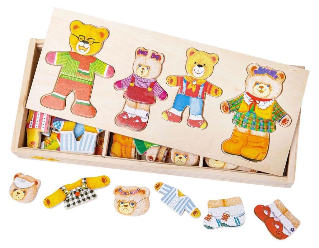 Bigjigs Toys Anziehpuzzle Bärenfamilie Produktbild 