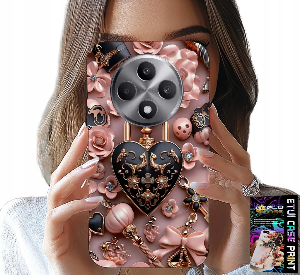Cover Glam Oppo Reno 12Fs 5G Heart Lock Design + Screen Protector