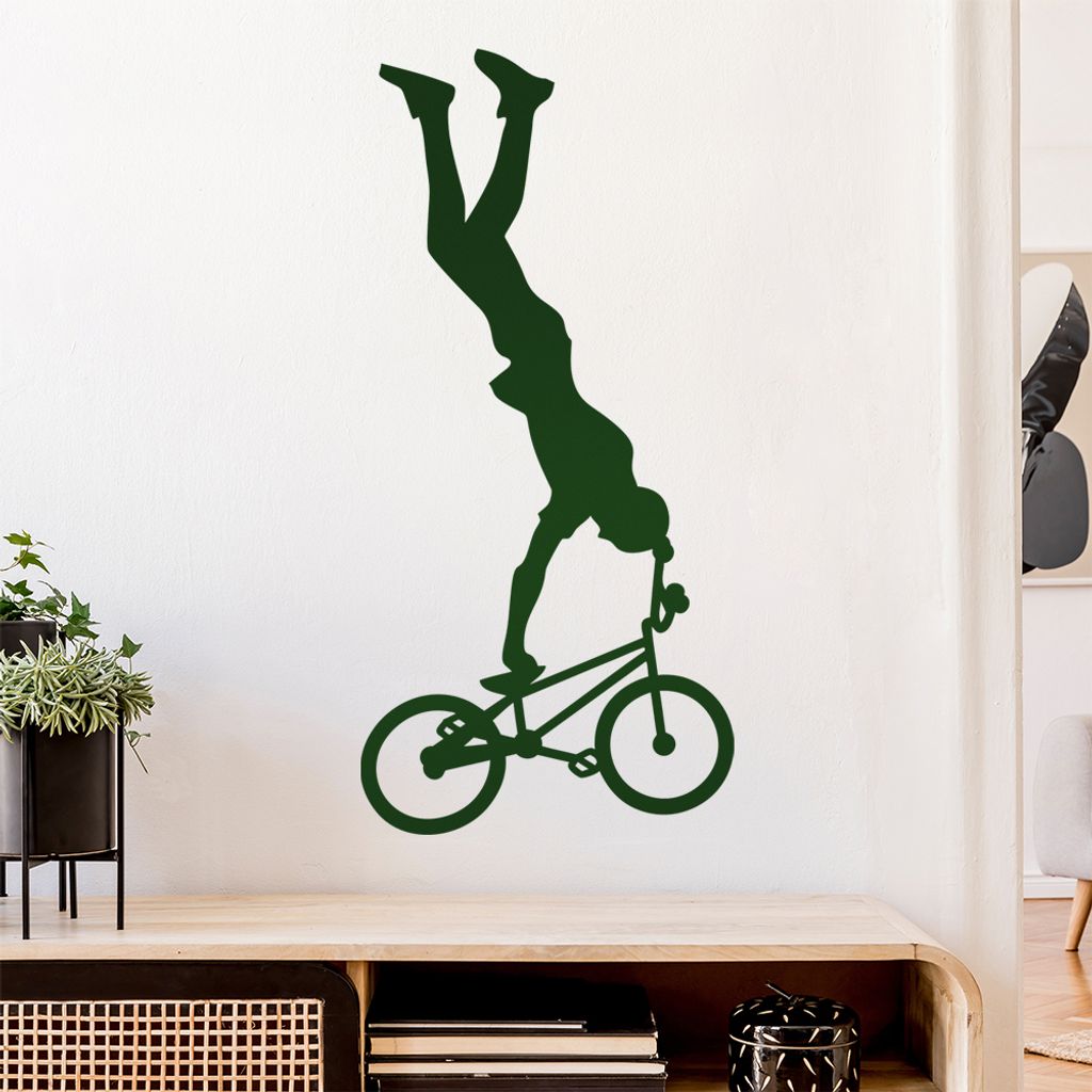 BMX Freestyle Fahrer Figur Wandtattoo Wandaufkleber Wall Sticker - Dekoration, Küche, Wohnzimmer, Schlafzimmer, Badezimmer