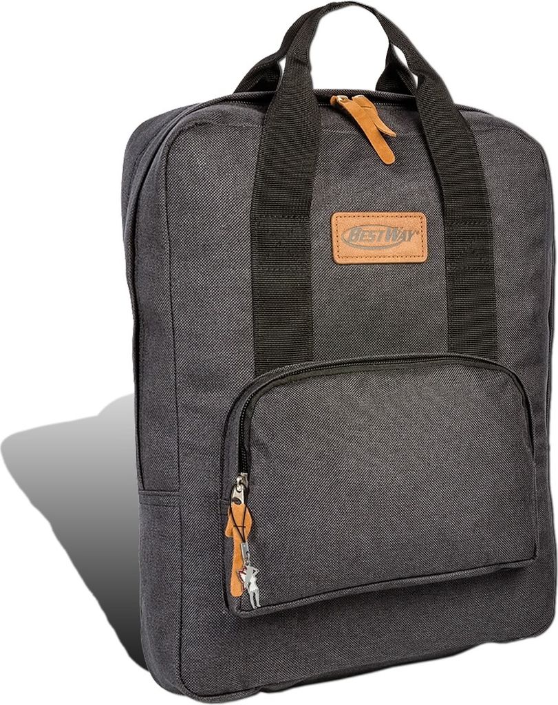 Bestway dunkelgrauer Tagesrucksack inkl. Brustgurt Businessrucksack uni Polyester 26x35x14 D2ORI101K