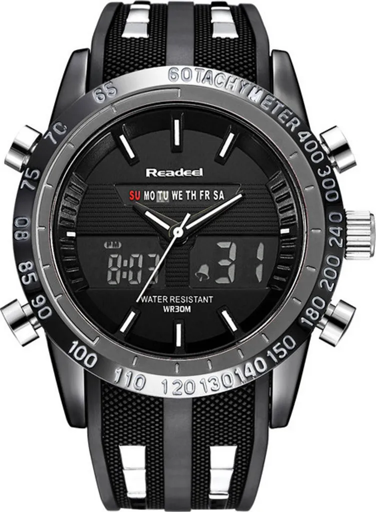 Montre Aron Sportive KP4094 pour Randonnée et Musculation - Noir et Gris