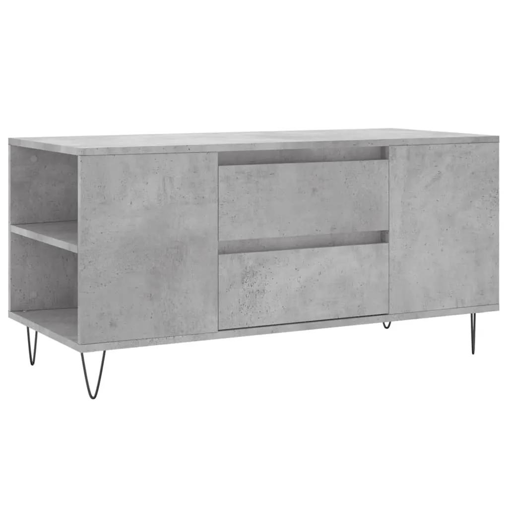 Tavolino Basso Cemento Grigio 102x44.5x50 cm - Design Industriale