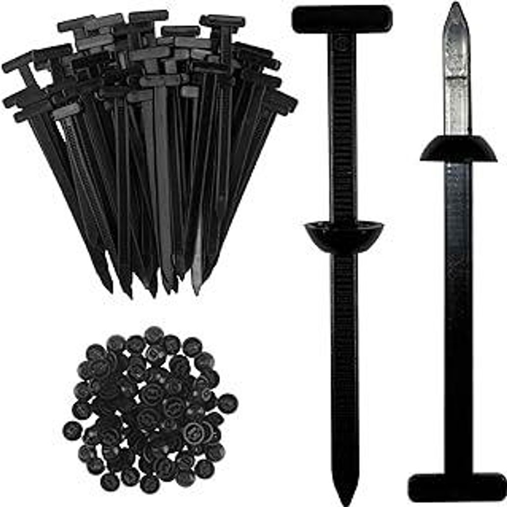 Vaskula 100 Stück Kabelbinder Schnalle Nylon Universal Cable Tie Buckle Multipurpose Self Locking Cable Ties Reparatur Kabelbinder mit Clip für K...