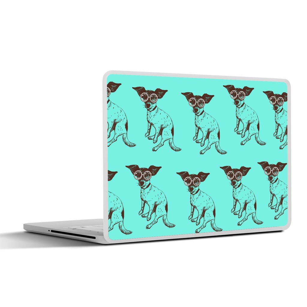 MuchoWow Laptop Aufkleber Sticker Cover Jack Russell - Hund - Schutzbrille 30x22 cm - Laptop-Sticker