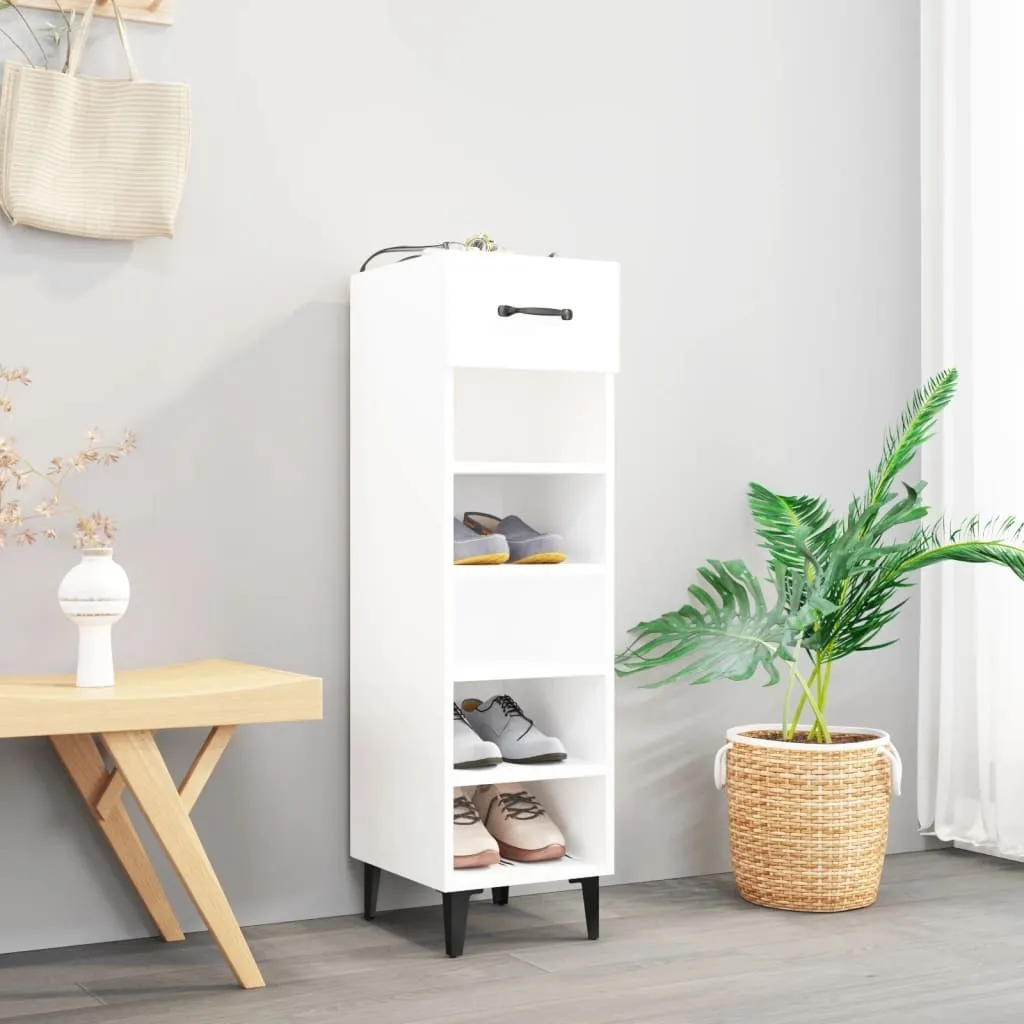 Organizer Scarpe vidaXL Bianco 30x35x105 cm Legno Multistrato - 2