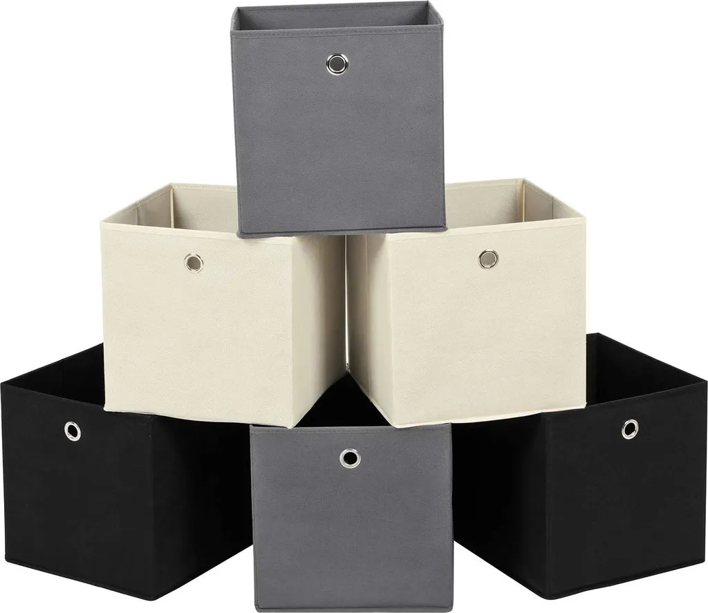 Bac de rangement pour dressing et jouets, beige pliable 30x30x30 cm