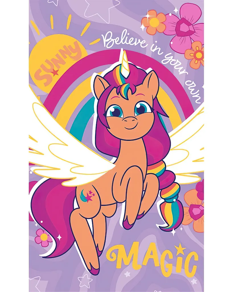 Asciugamano Asilo My Little Pony Sunny 30x50cm Viola | Super Assorbente