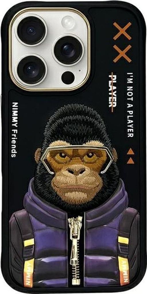 NIMMY Tasche COOL&CUTE 2.0 Monkey passend für IPHONE 16 Pro Max schwarz