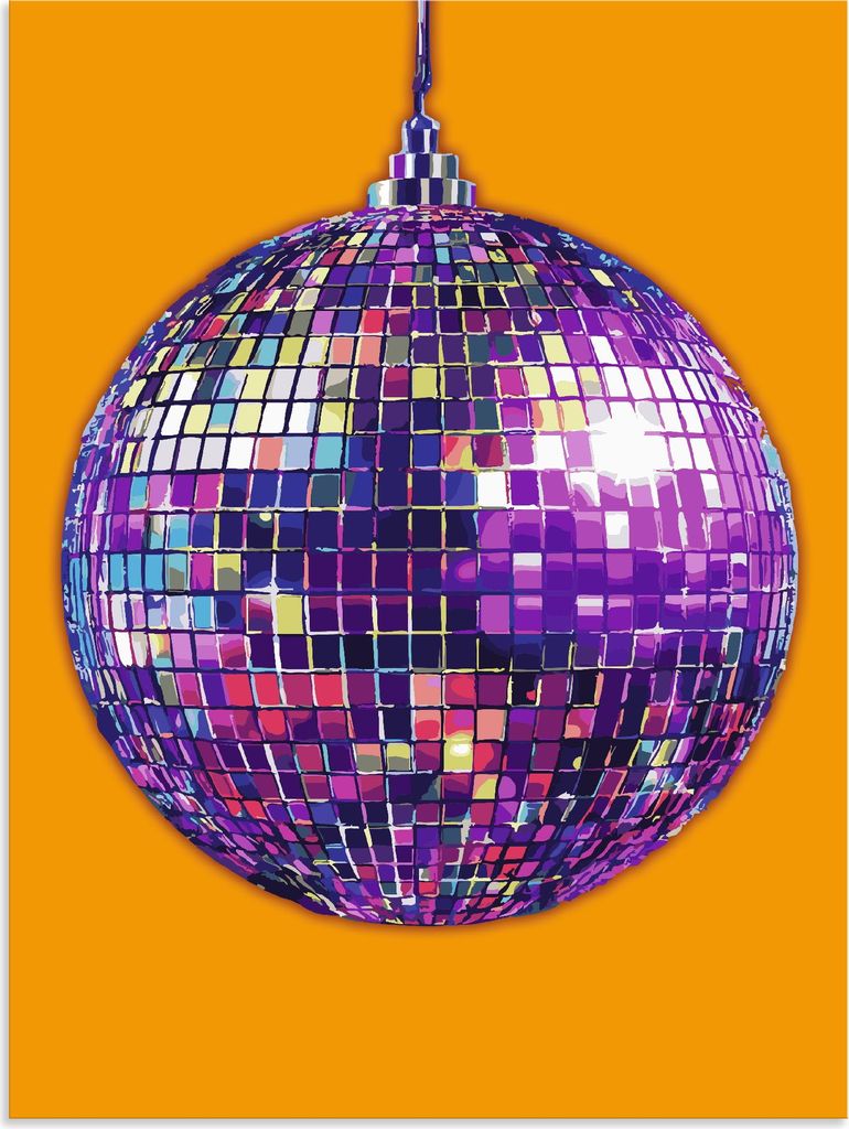 ARTland Wandbild Alu für Innen & Outdoor Discokugel Größe: 90x120 cm