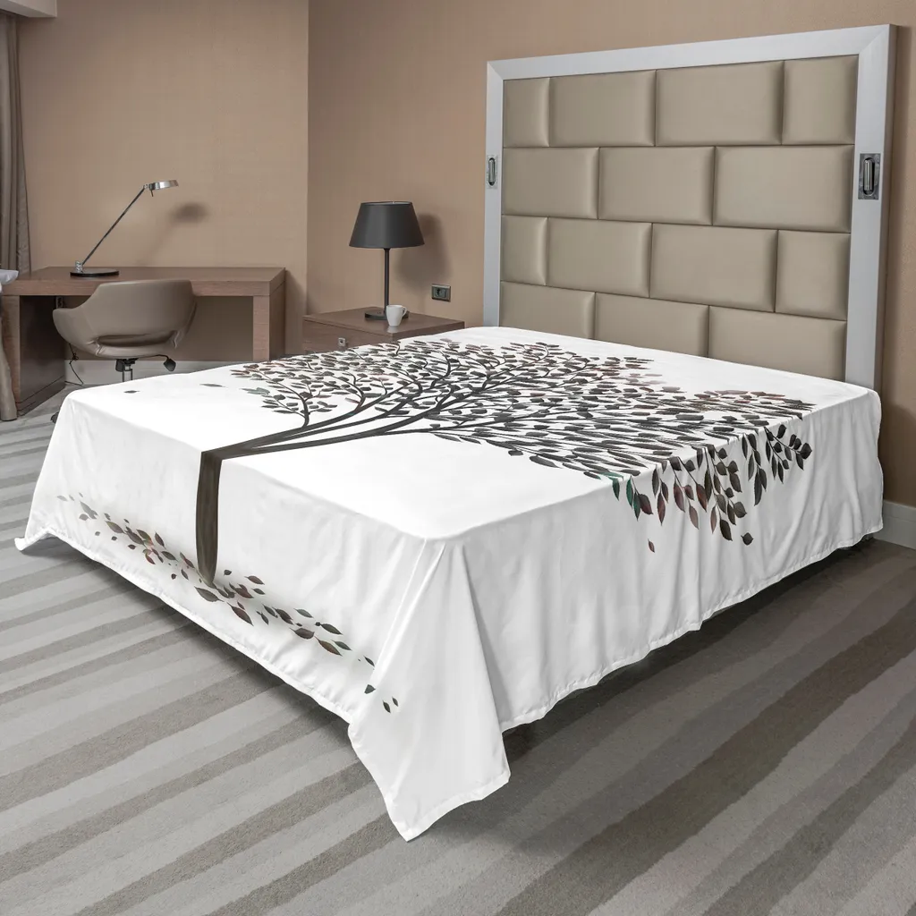 Drap de lit automnal pour décoration de chambre naturelle marron 275x260