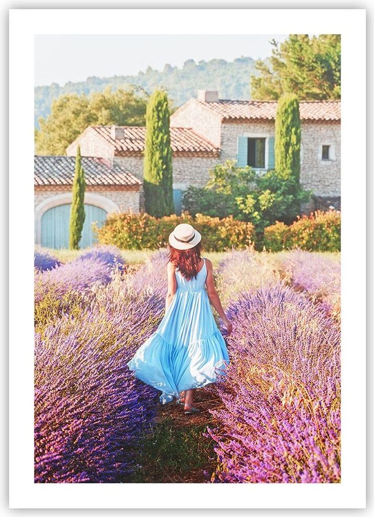 Poster - Poster ohne Rahmen - Boho Heidekraut Frau - 50x70 cm - Wand Bild - Wanddeko - Wandbilder - Kunstposter - Wandposter - Bilder - Kunstdruck ...
