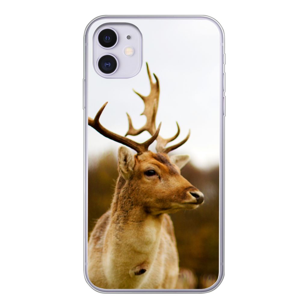 MuchoWow Handyhülle Schutzhülle Hülle für iPhone 11 Damhirsch - Wald - Herde - Tiere - Natur Silikon Softcase Handy Hülle - Handytasche