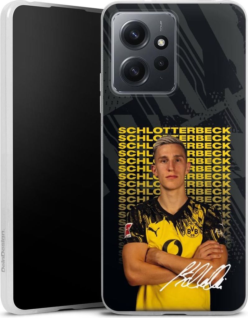 DeinDesign Slim Hülle für Xiaomi Redmi Note 12 4G Silikon Case Ultra Dünn Handyhülle BVB Borussia Dortmund Nico Schlotterbeck
