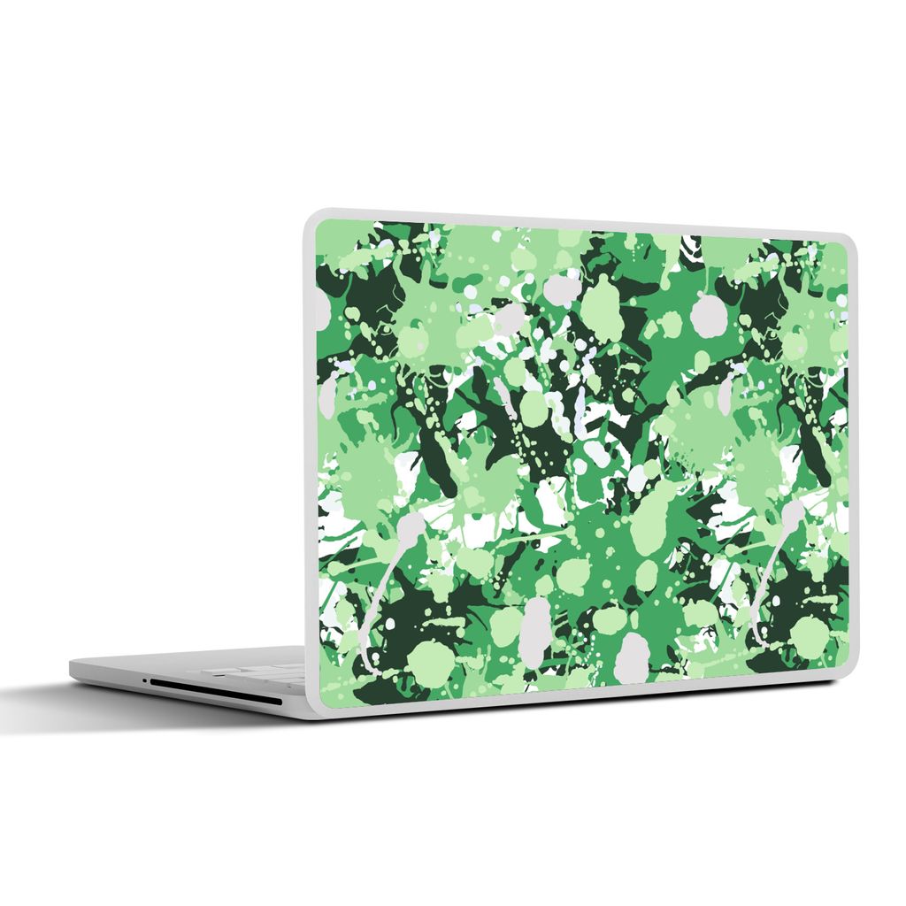 MuchoWow Laptop Aufkleber Sticker Cover Muster - Grün - Camouflage 25x18 cm - Laptop-Deko