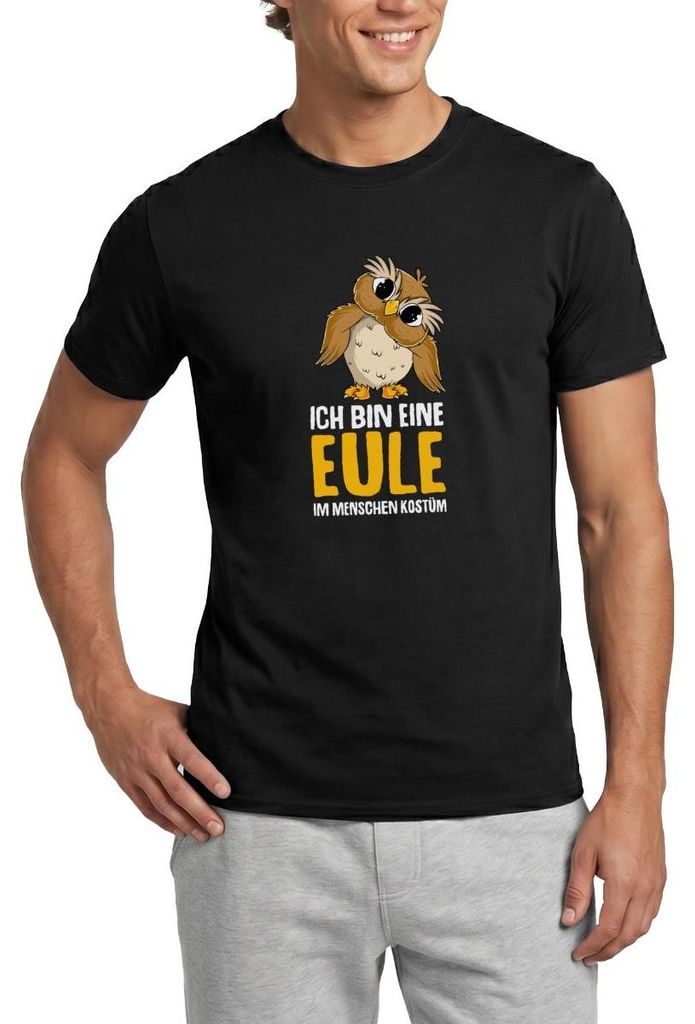 Spreadshirt Ich Bin Eine Eule Im Menschen Kostüm Karneval Männer T-Shirt, XL, Schwarz
