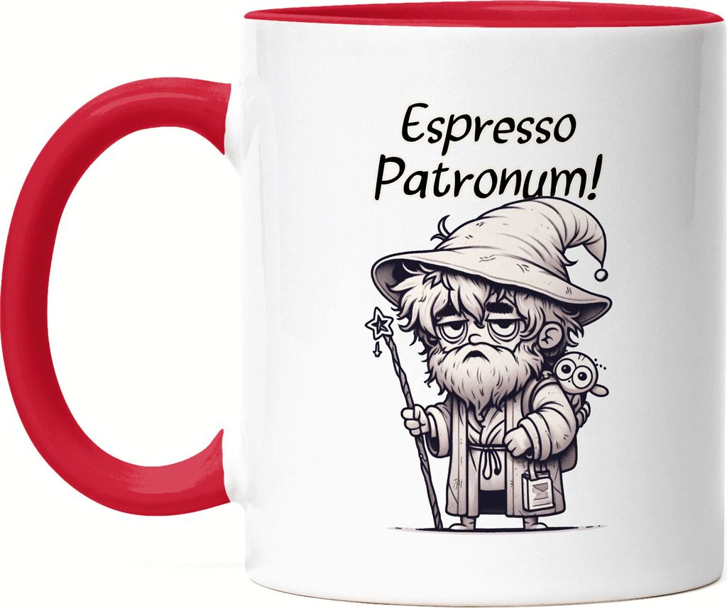 Espresso Patronum Müder Zauberer Tasse Rot - Zauberhafte Geschenkidee