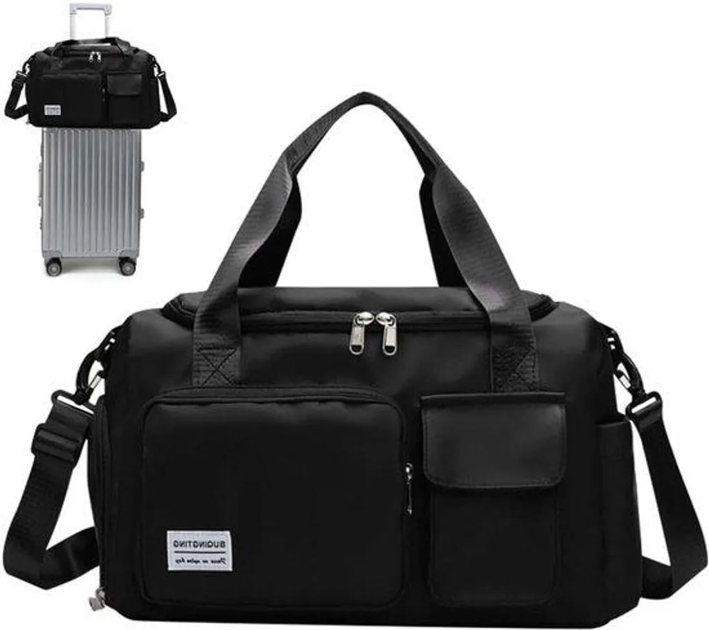 Sac de fitness noir grand volume pour homme et femme multisport 50L